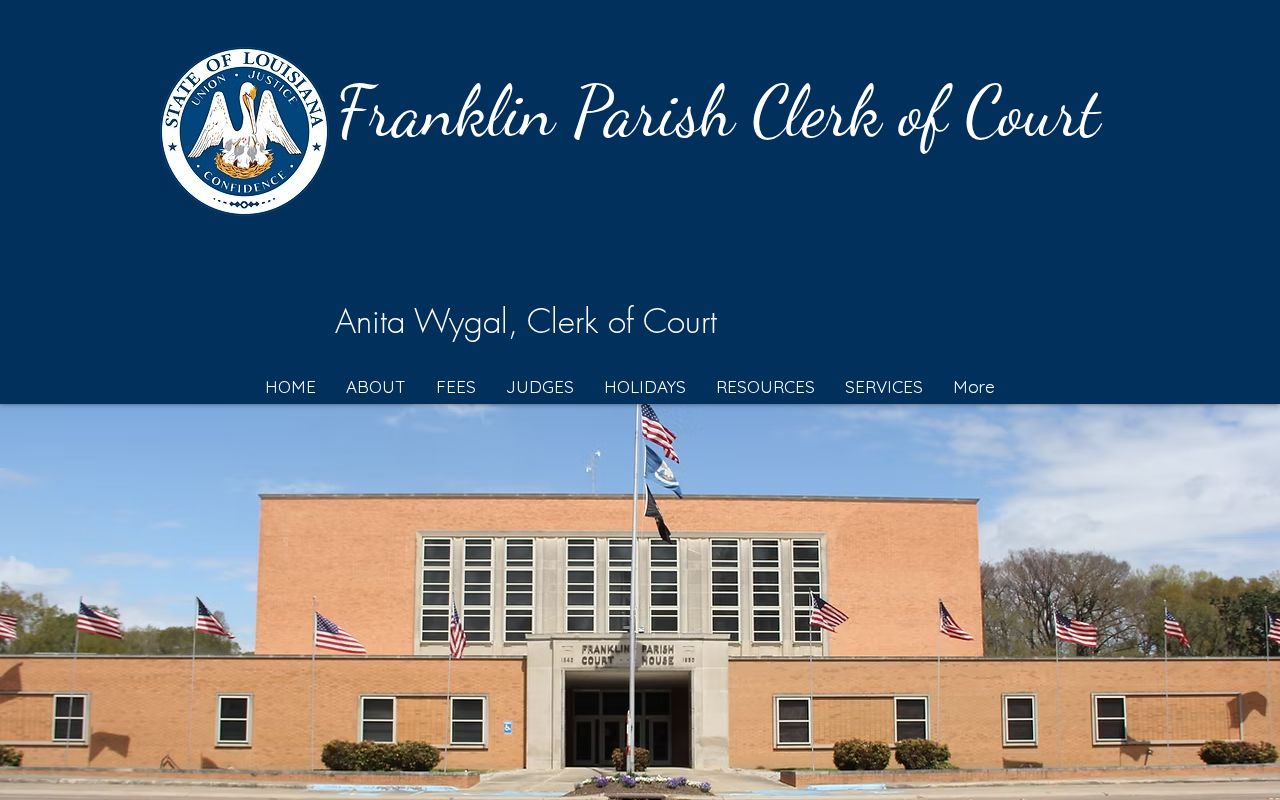 Franklin Parish Clerk of Court official website for warrant and case follow-up